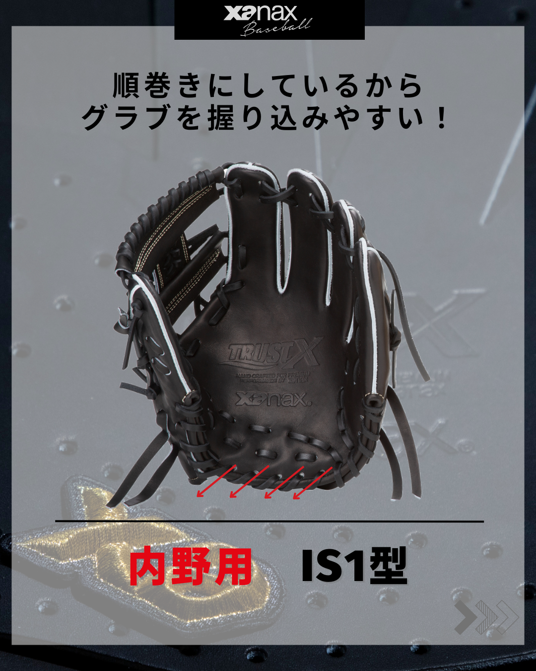 硬式トラストエックス（サイズ28.5cm） 内野手用【IS1型】｜ザナックス