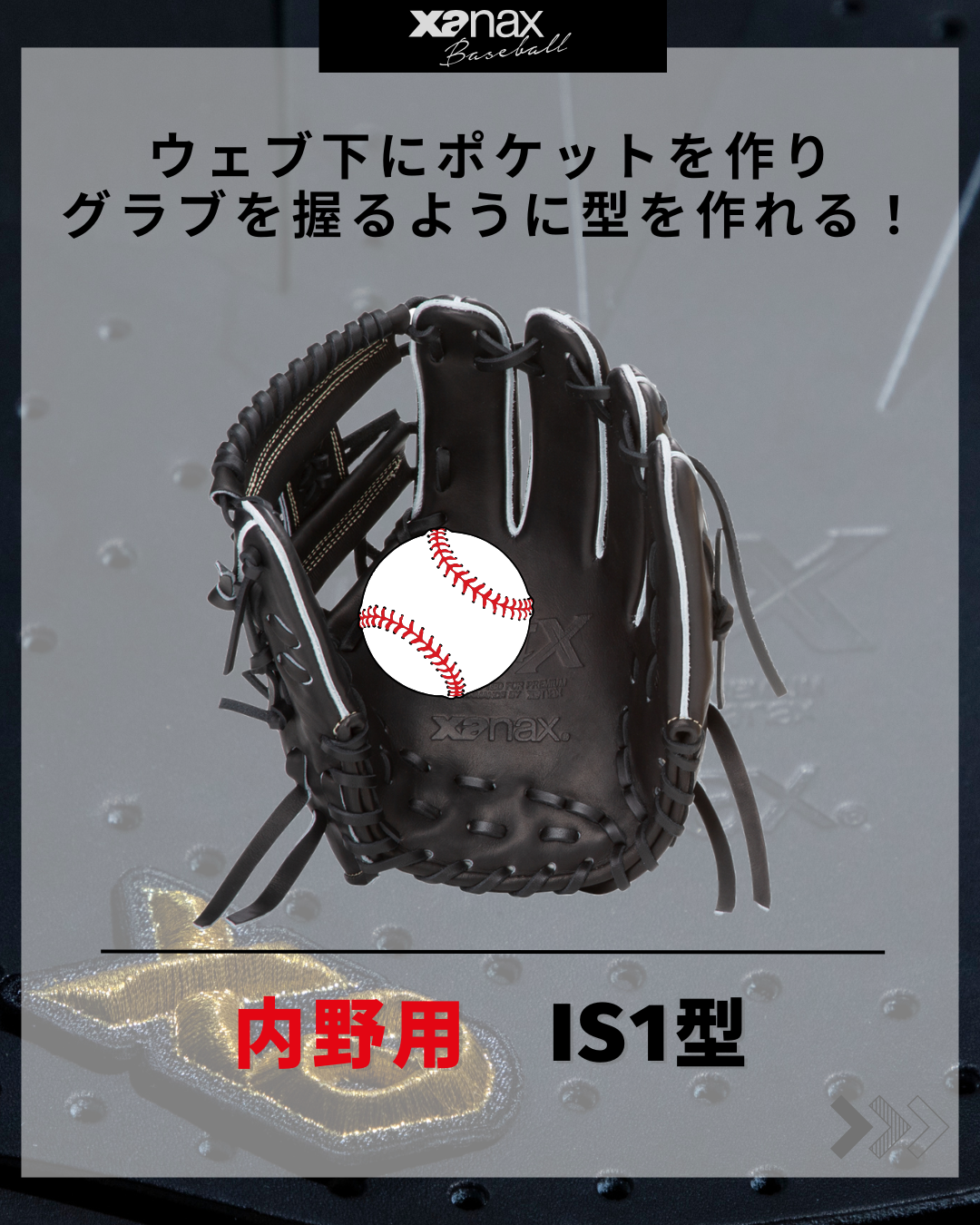 硬式トラストエックス（サイズ28.5cm） 内野手用【IS1型】｜ザナックス